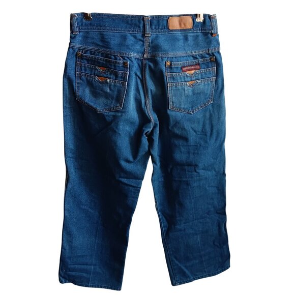 Vintage Mens Disco Jeans 30x27 70's BOOTCUT EMBROIDERED POCKET RAYON BLEND JEANS - Picture 1 of 8